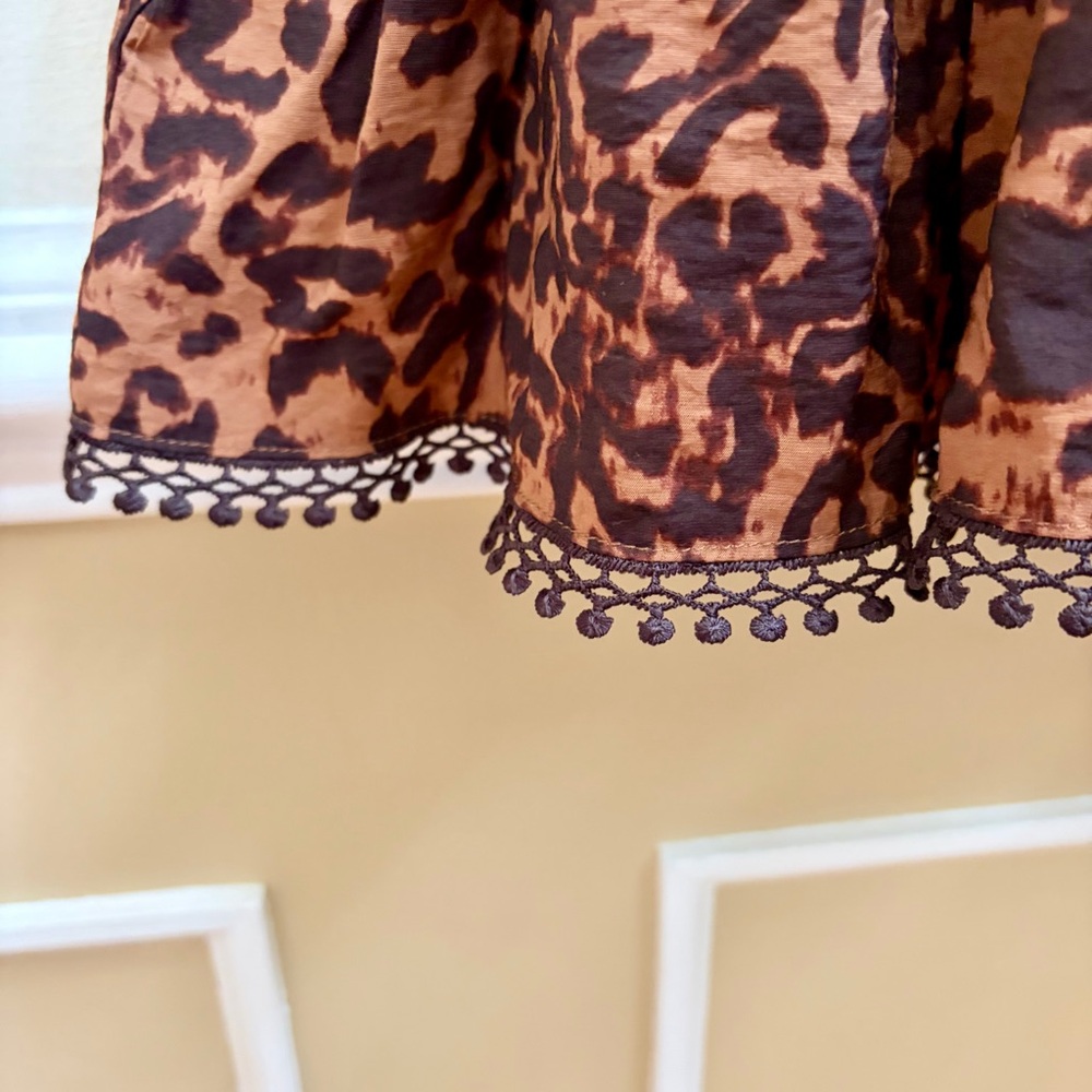 Rebecca Minkoff Brown Leopard Long Sleeve Mini Dress NWOT - Picture 6 of 9